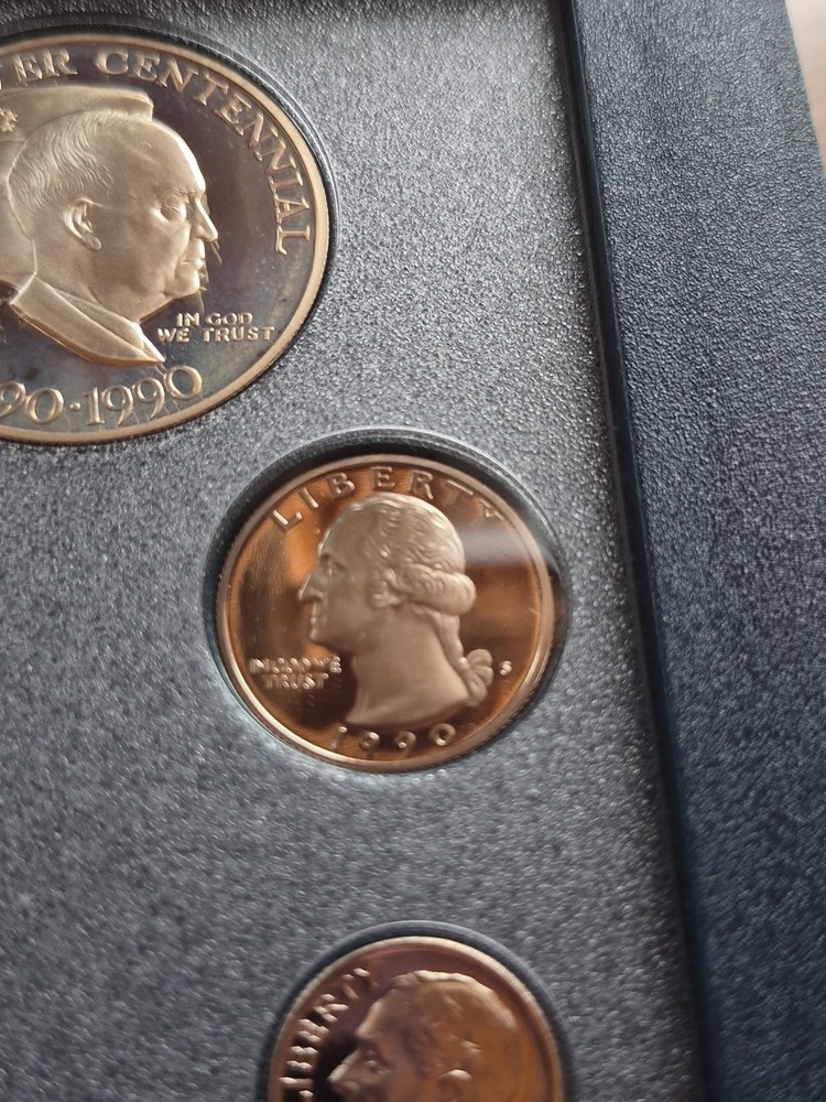 1990 U.S. Mint Prestige Proof Set with Eisenhower Centennial Silver Dollar