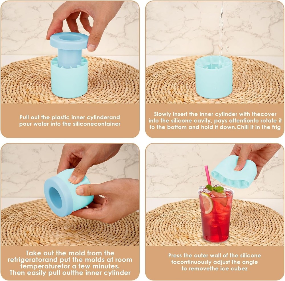 Silicone Ice Cube Mold Round Ice Maker - DIY Ice Bucket Barware Tools*