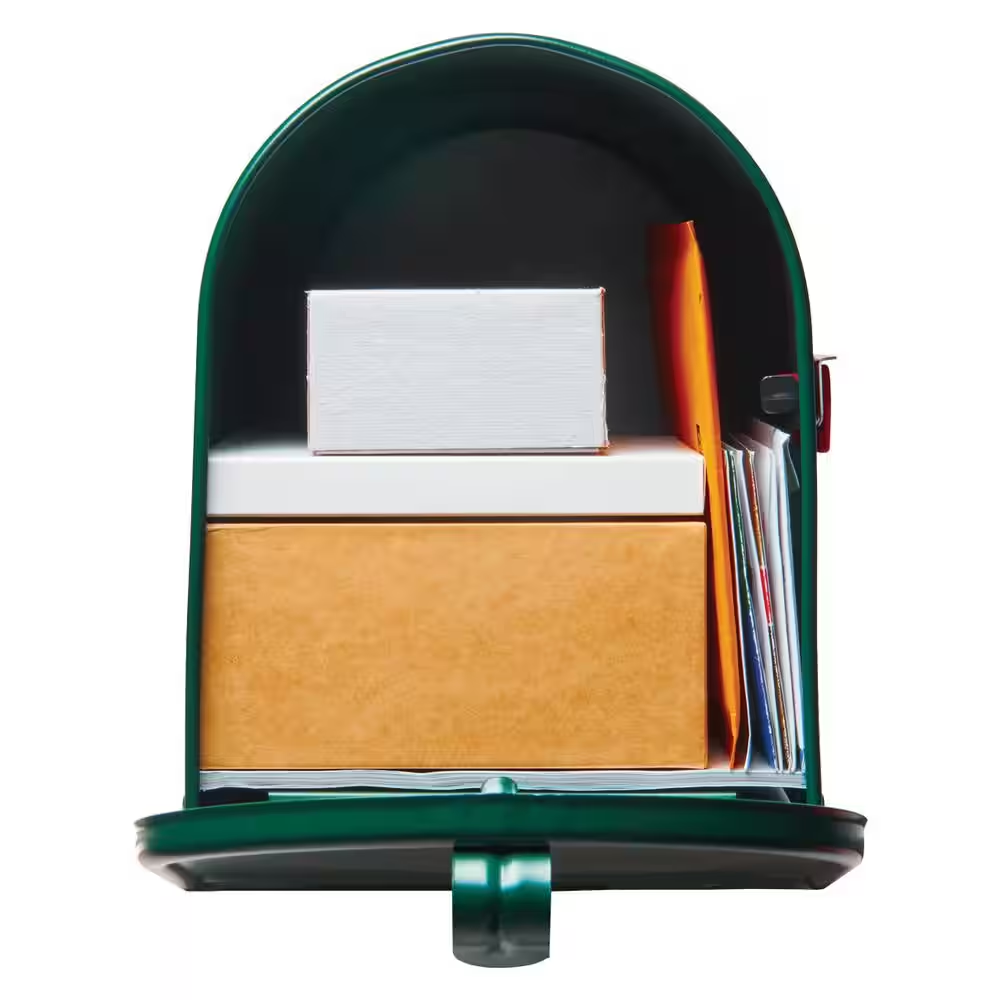 Elite Green, Large, Steel, Post Mount Mailbox