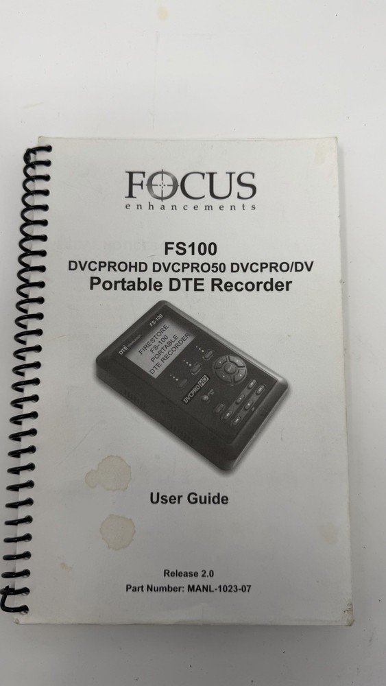 Focus Enhancement FS-100 DVCPRO HD User Guide Only