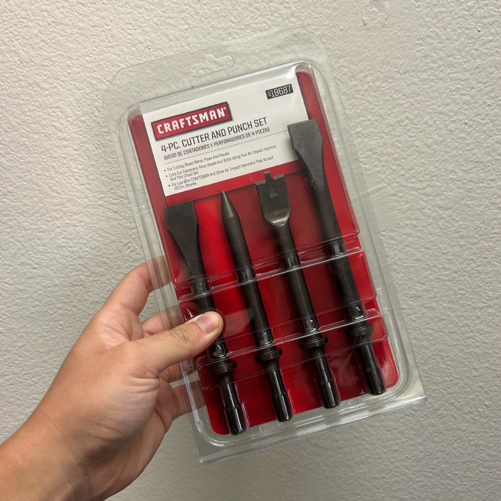 4-Piece Air Hammer Chisel Set – Demolition Pro Tools with Cutter & Punch Attachm