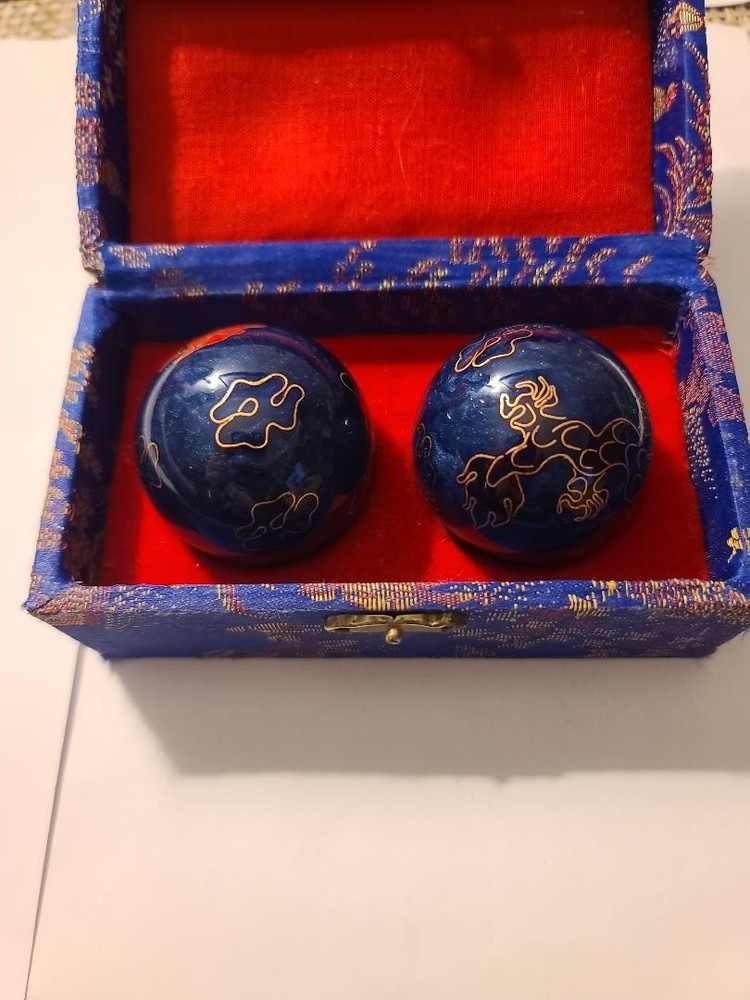 Vintage 2 Chinese Boading Balls With Dragon Design