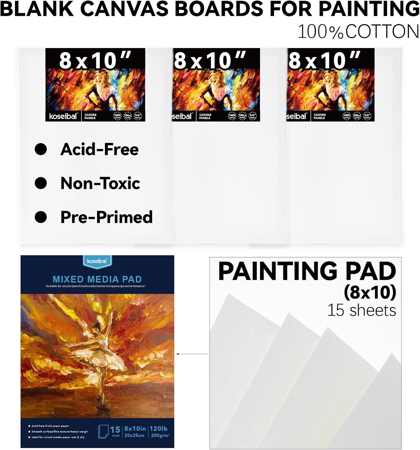 Acrylic Paint Set for Adults & Kids - 37PCS Art Painting Supplies Kit with 18 Co