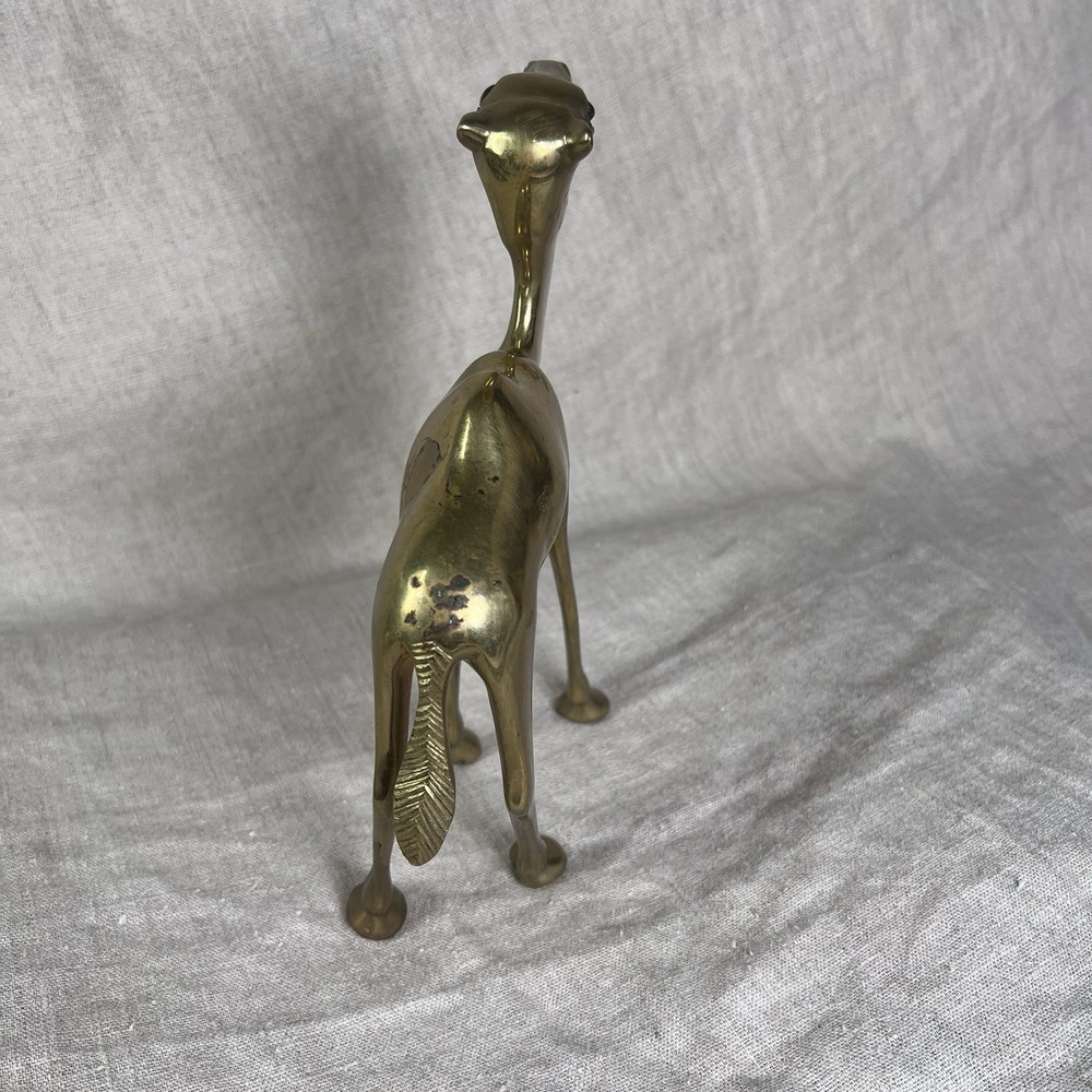 Brass Camel Figurine Statue 7.5”