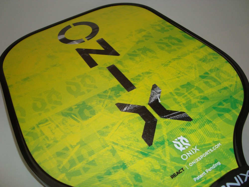 Onix React Graphite Pickleball Paddle Lucy Kovalova Matt Wright Green Yellow