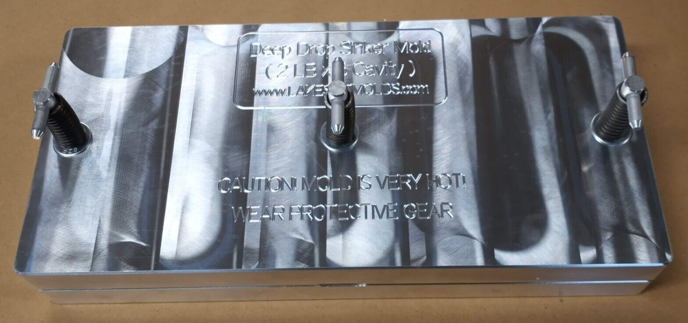 Cod Sinker / Deep Drop Weight Mold 2 LB ( 6 Cavity ) Aluminum CNC