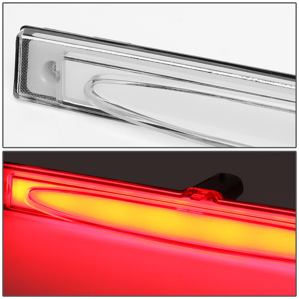 FOR 2005-2013 CHEVY CORVETTE 3D LED BAR THIRD 3RD TAIL BRAKE LIGHT LAMP CHROME