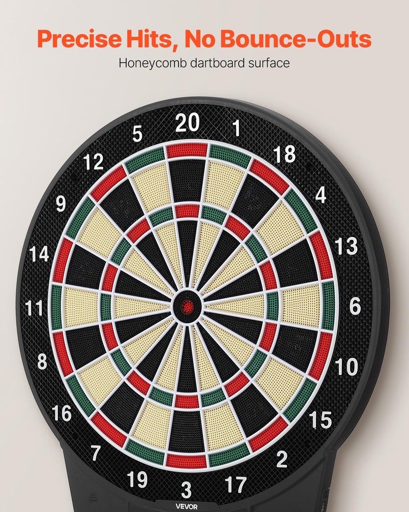 VEVOR Electronic Dart Board, 15.5" Target, 43 Games, 320+ Variations, 8 Player