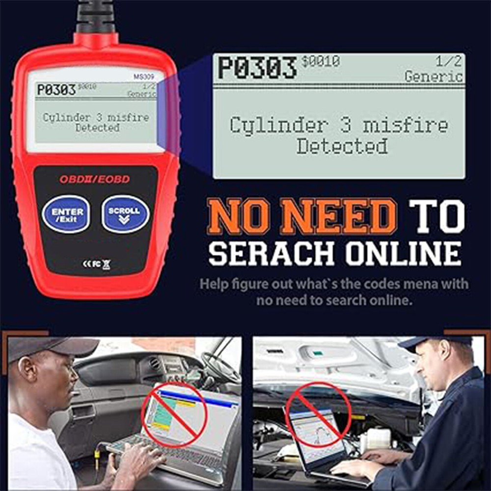 OBD2 Scanner Car Scan Diagnostic Tool Reset Clear Check Engine Code Reader US