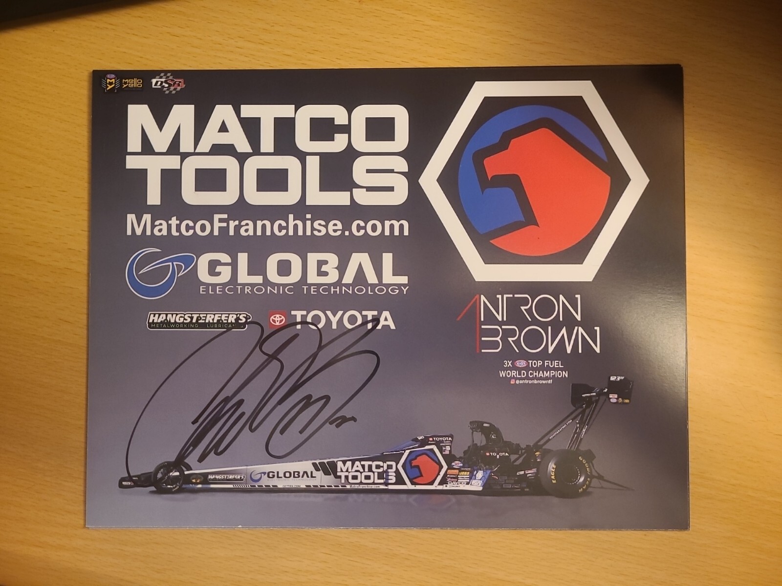 Antron Brown NHRA Hero Card Autographed Signed