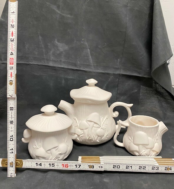 *Arnels Ceramic Bisque Mushroom Tea Set Ready to Paint*