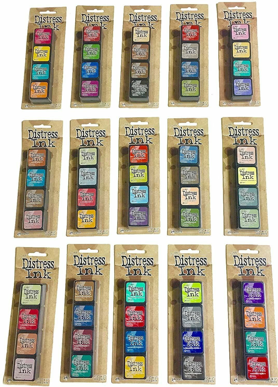 Ranger Tim Holtz Distress Mini Ink Pad Kits - #1-15, Super Bundle of all 60...