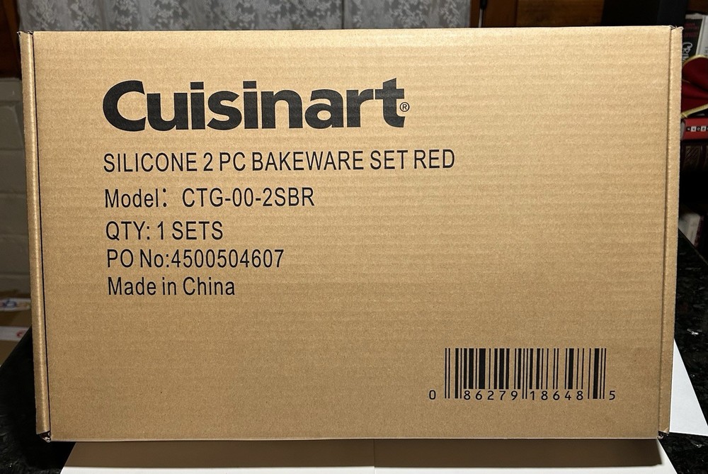 Cuisinart 2 Piece Silicone Cake & Loaf Bakeware Set Red White Sprinkles
