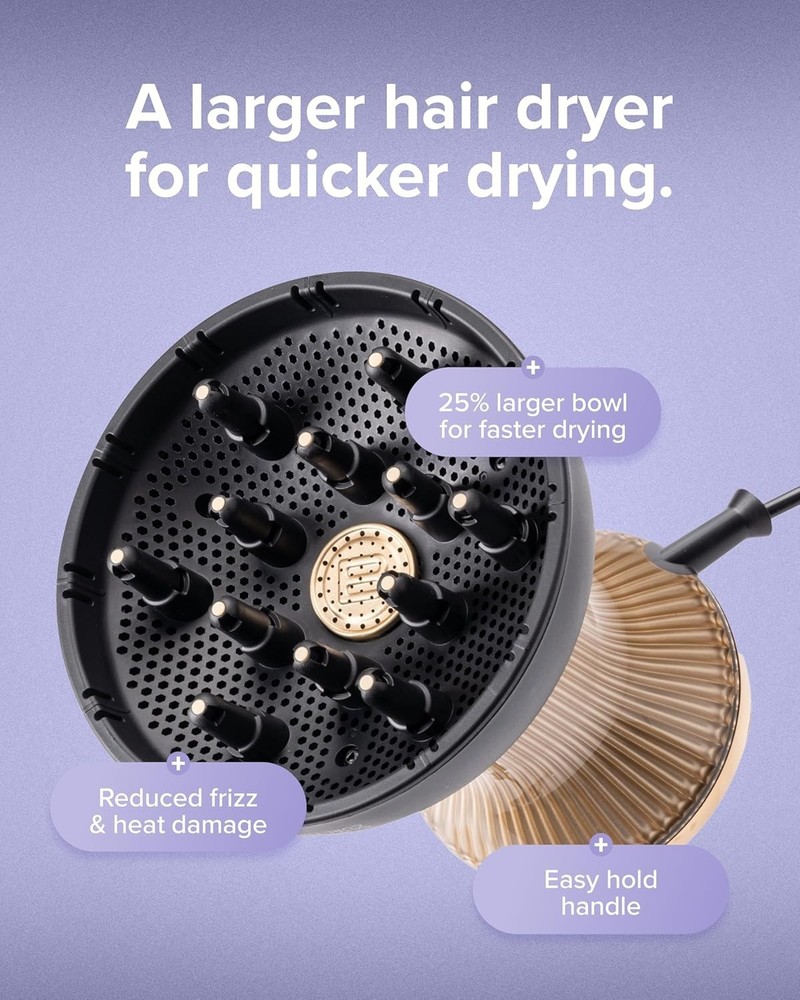 Bellissima Diffon Supreme Diffuser & Curly Hair Dryer - XL Diffuser for Long Wav