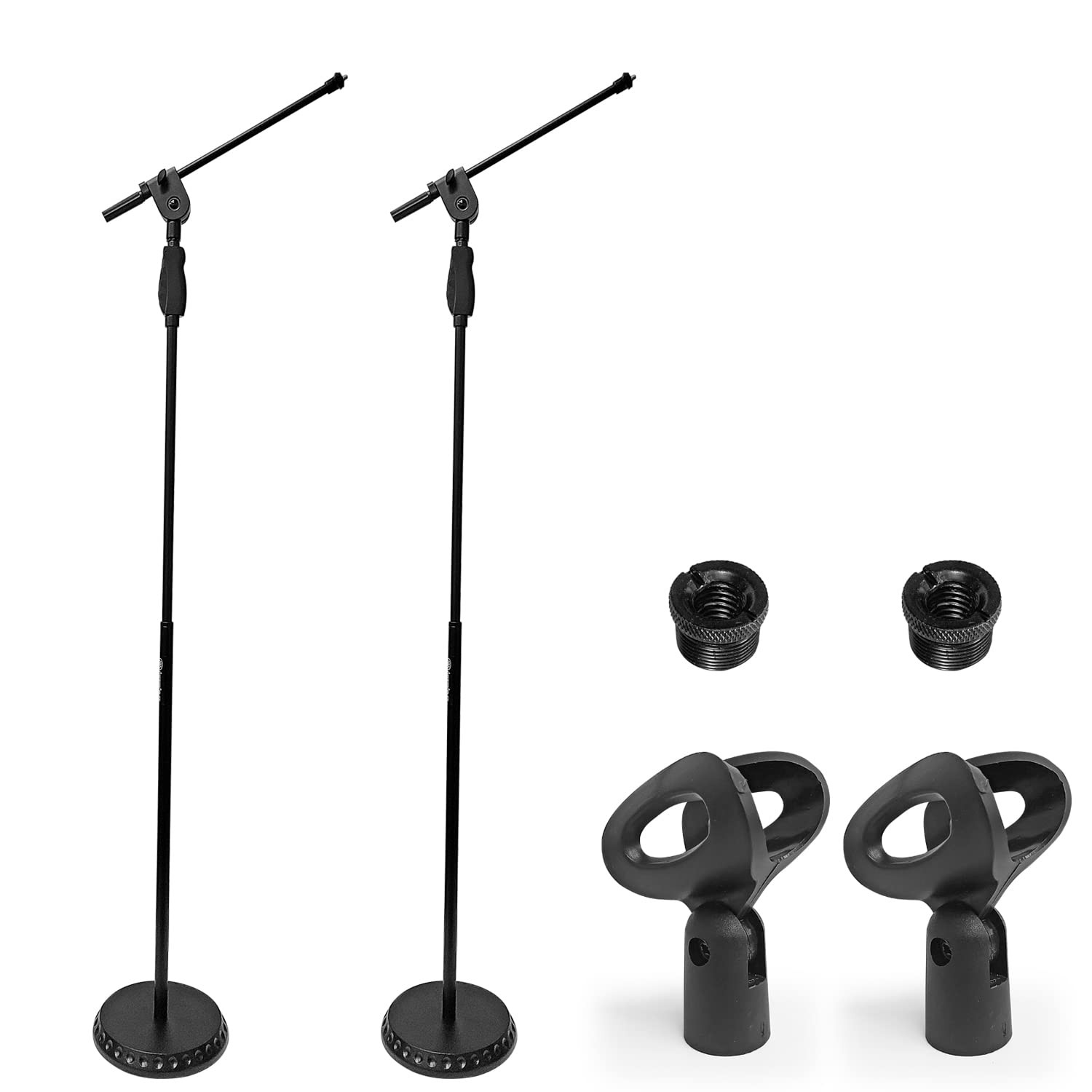 AxcessAbles One Hand Microphone Stand with Weighted Heavy Round Base and Quick