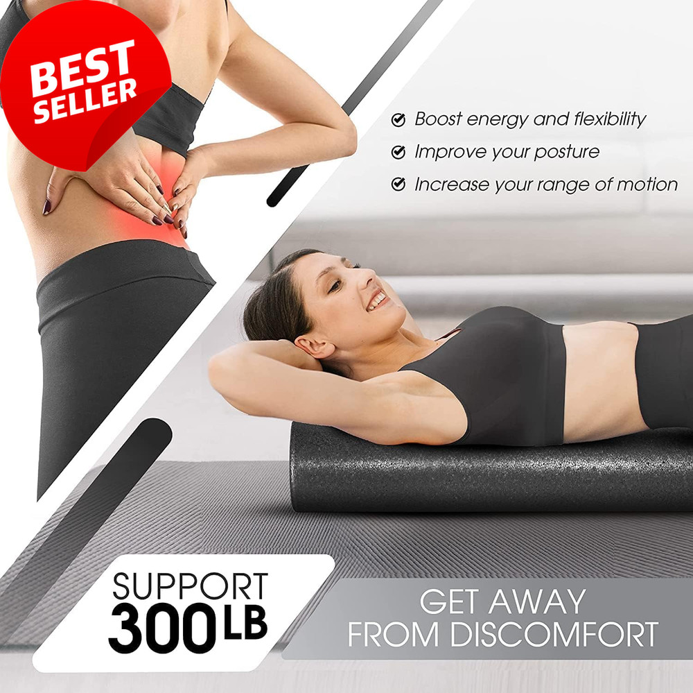 High Density EPP Foam Roller Round Exercise Yoga Pilates 12-36 Inch