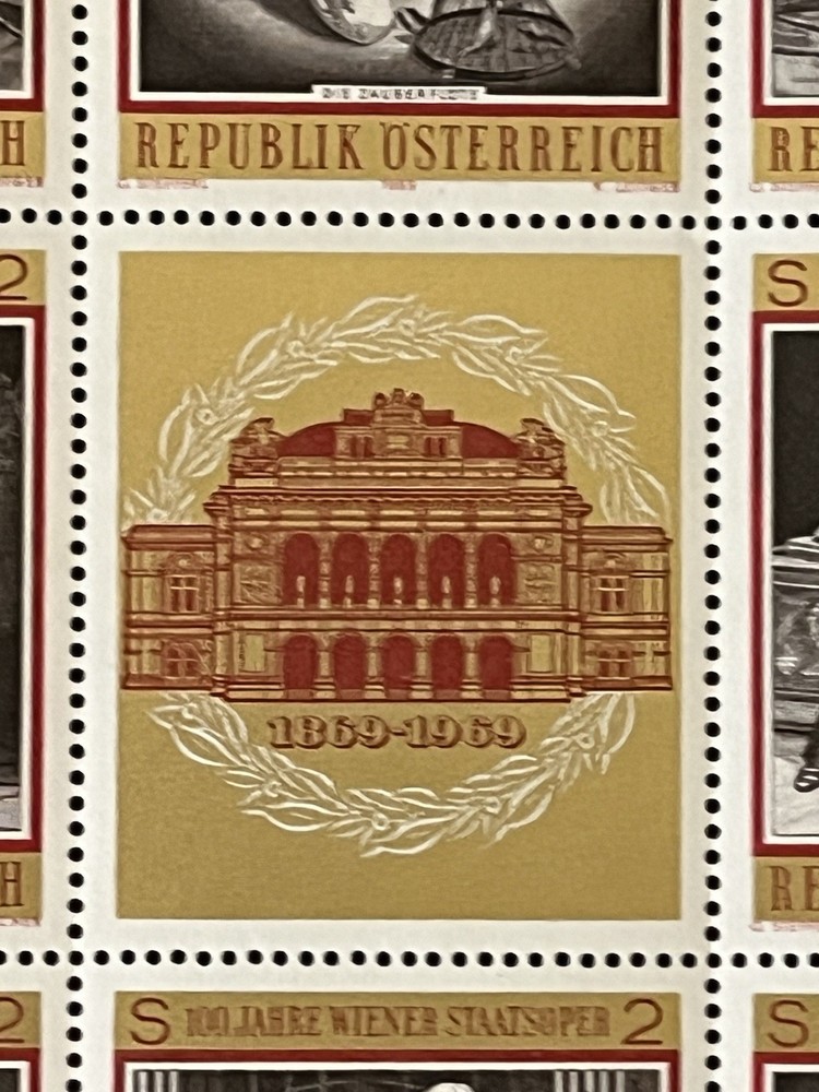 AUSTRIA 1969 - 4 Opera Mini Sheets - Post Office Counter Issue on 1 Sheet - MNH