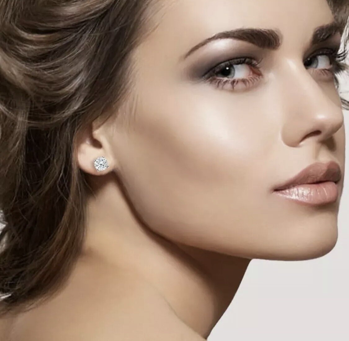 4 Ct Round Cut VVS1/D GRA Certified Moissanite Stud Earrings 14k White Gold 8mm