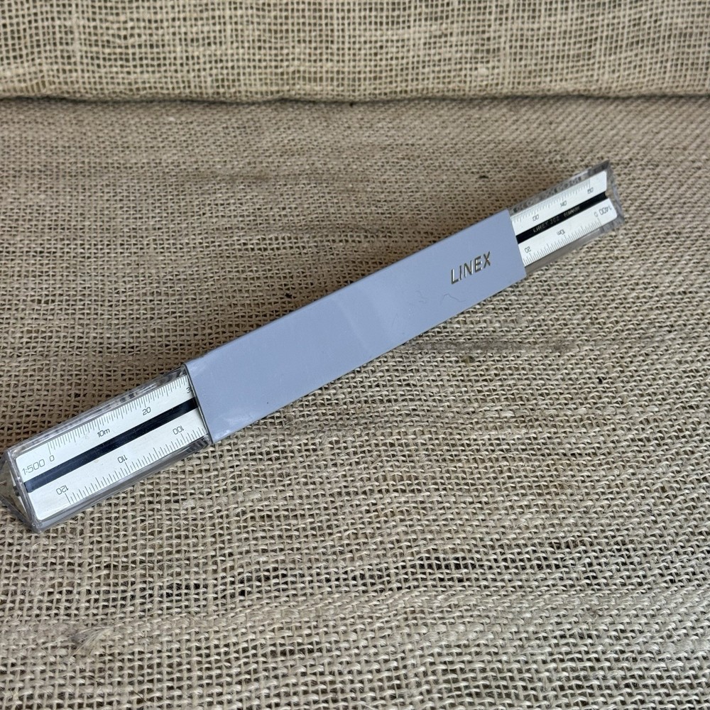 Linex 302 Triangular Graphics Engineering Drawing ruler in original case