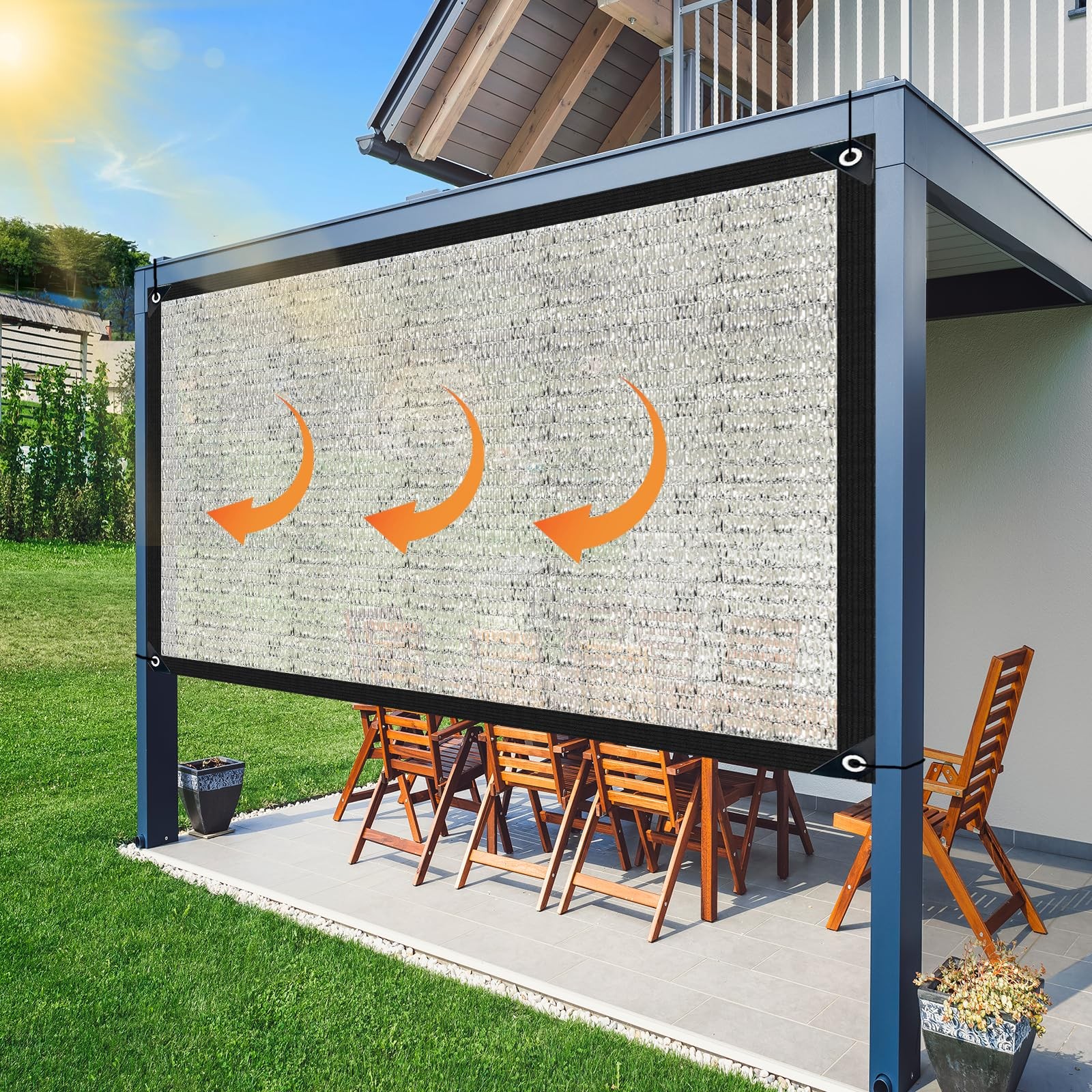 BXAEYIPOR Shade Cloth-80% Aluminum Sunblock Neting,Durable Mesh Tarp with Gromme