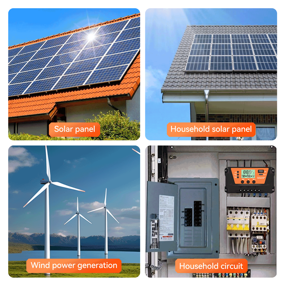 30 Solar Panel Battery Charge Controller 12V/24V Auto Regulator LCD USB Type-C