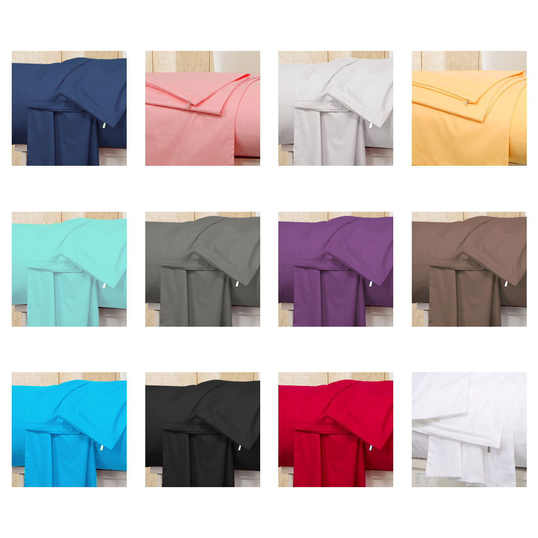 Set of 2 Zippered Pillow Cases Pillowcase Cover Egyptian Cotton Body Pillow case