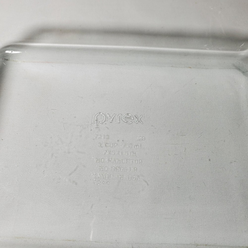 PYREX USA Rectangular Baker Clear Tinted Glass 3 Cups Style 7210