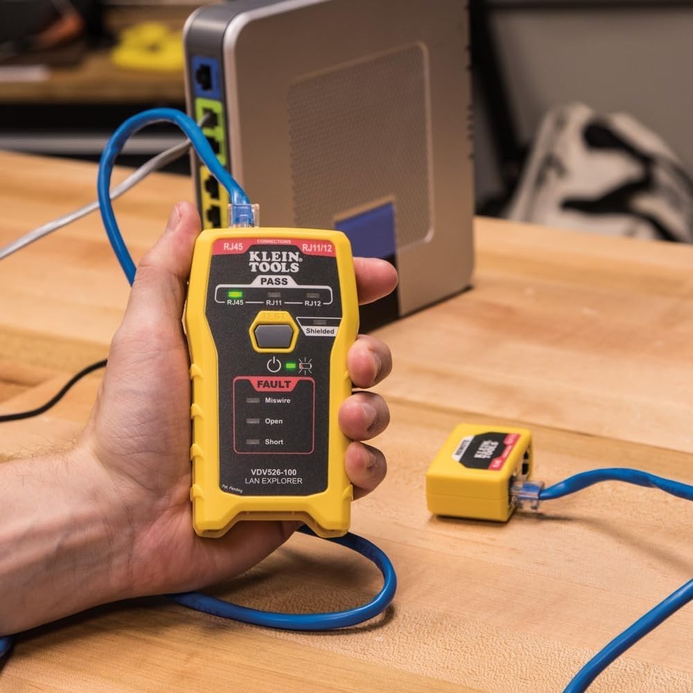 Quick- Network Cable Tester with Integrated Remote Storage & LED Indicators