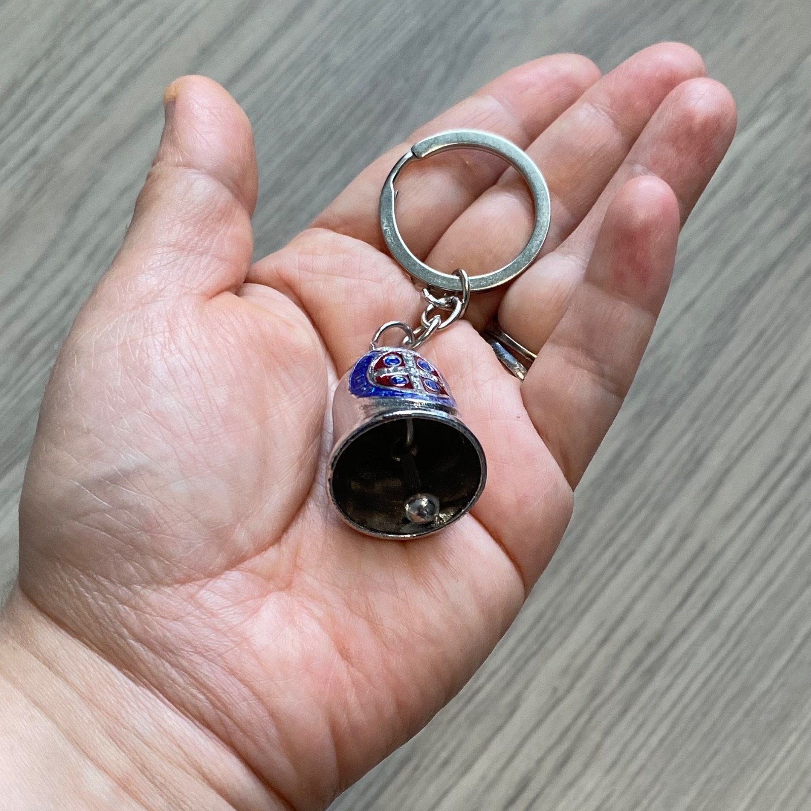 Saint Benedict Silver Bell Keychain Catholic Protective - Llavero San Benito