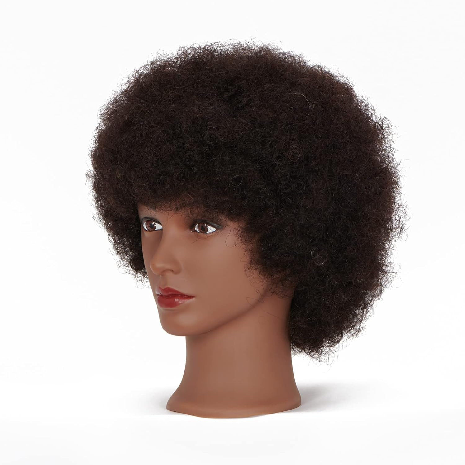 Mannequin Head African American with 100% Human Hair Cosmetology Afro Hair Manik