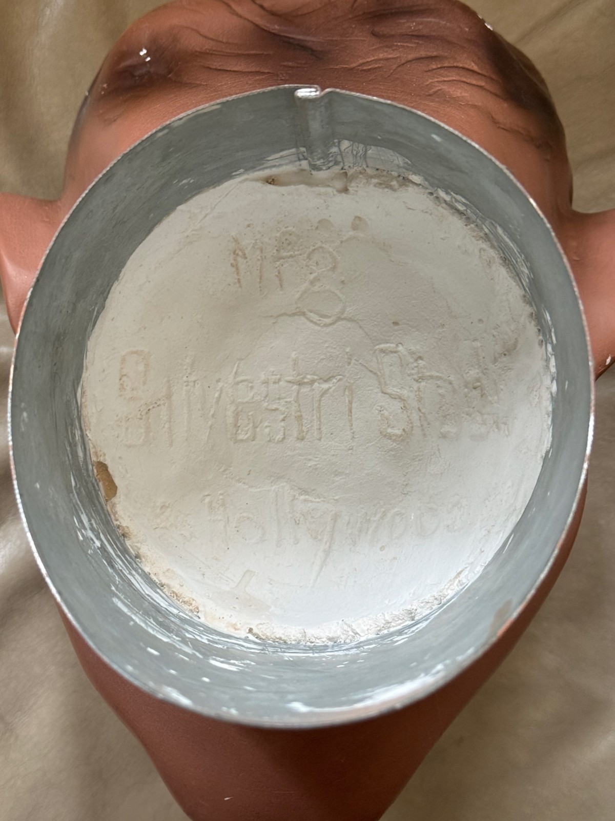 Very Vintage Male Mannequin Head / Silvestri Hollywood / Plaster Head & Tin Neck