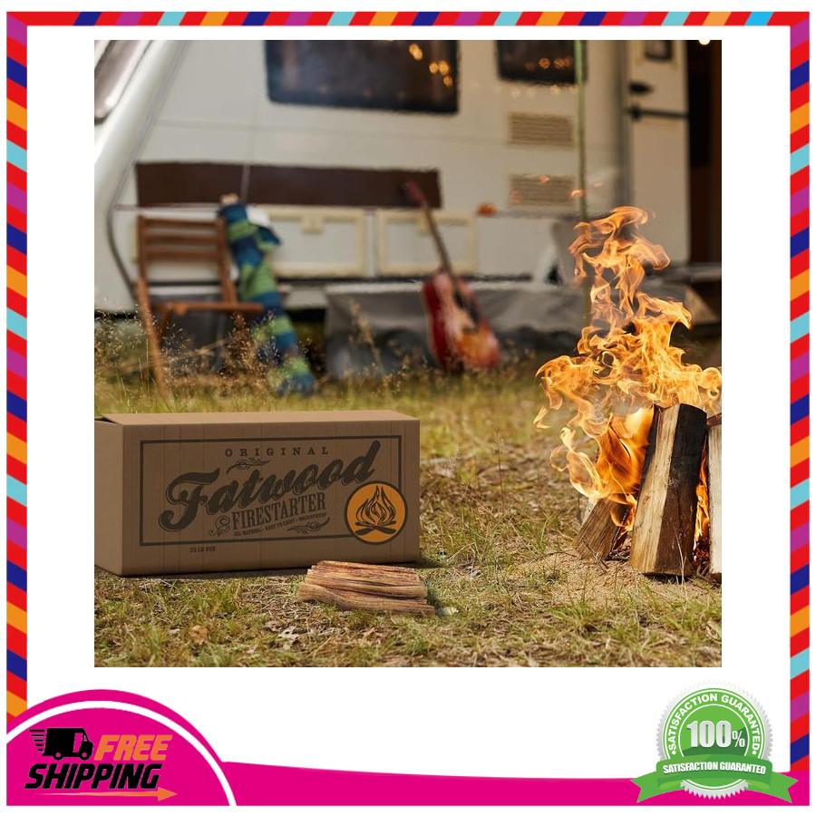 Fatwood Fire Starter Sticks 25lb Box 100% All Natural Pine Kindling Wood