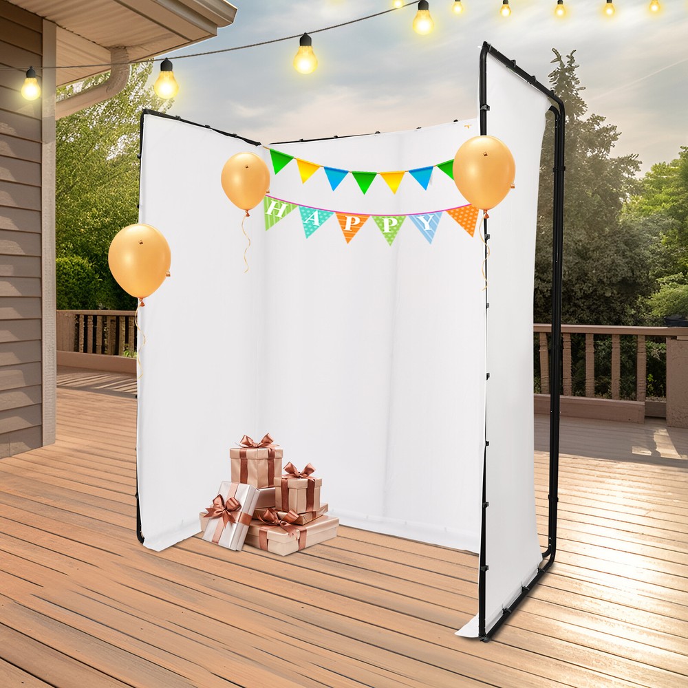 Photography Backdrop Stand With White Cloth Kit For Studio Use