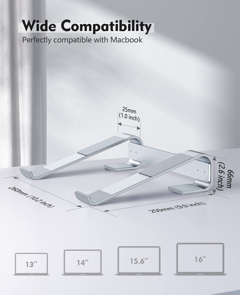 SOQOOL Laptop Stand for Desk, Computer Stand Riser for Desk,Ventilated Ergono...