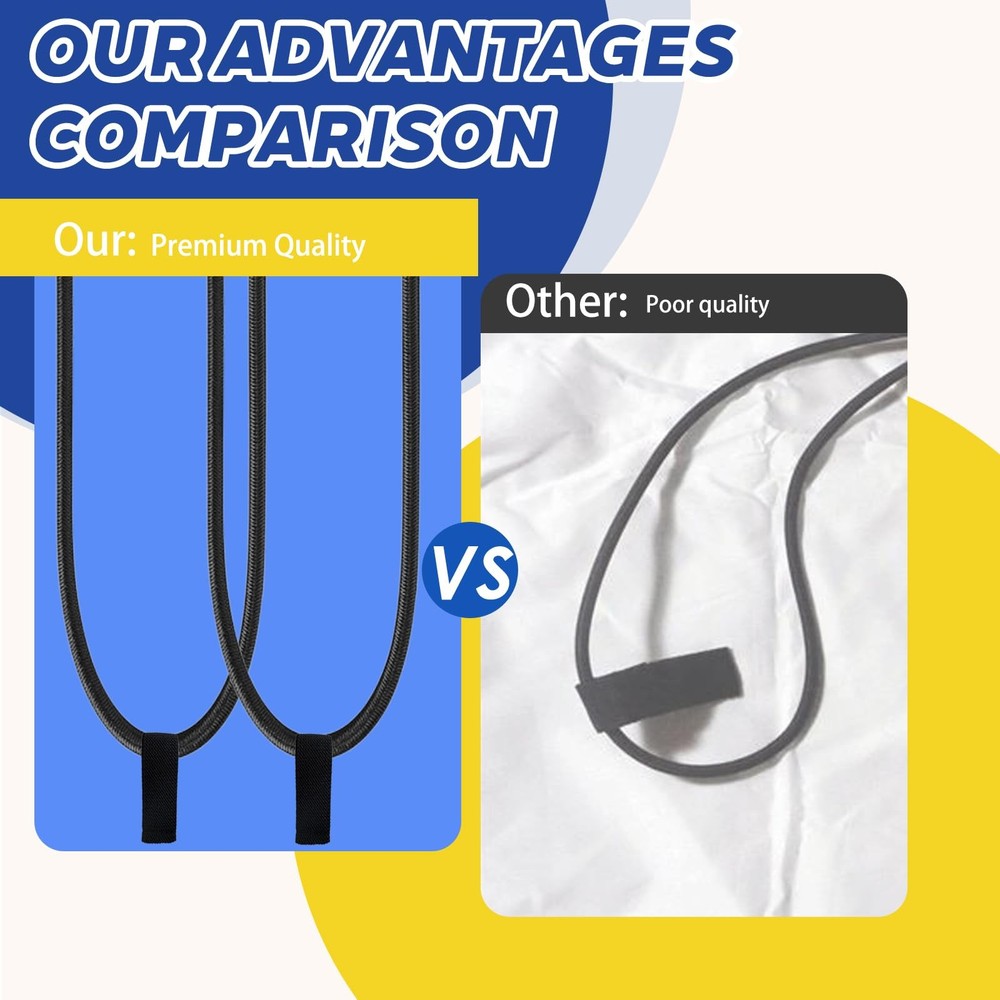 2 Pcs Replacement Wakeboard Tower Rack Bungee Cord Strap with Pull Tab, Wakeb...