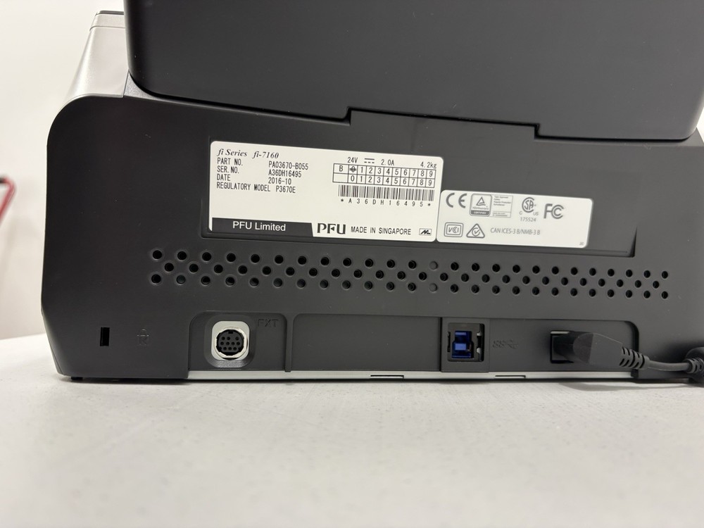 Fujitsu fi-7160 Document & Image Duplex Scanner w/ Power Supply & USB (Grade A+)