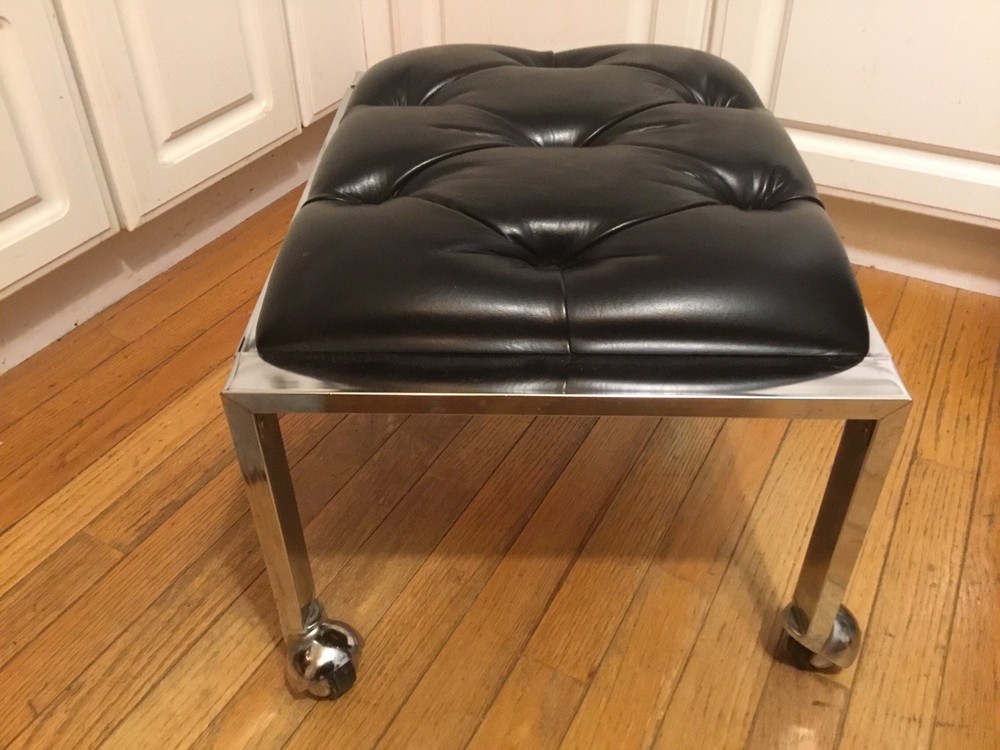 mid century rolling foot stool