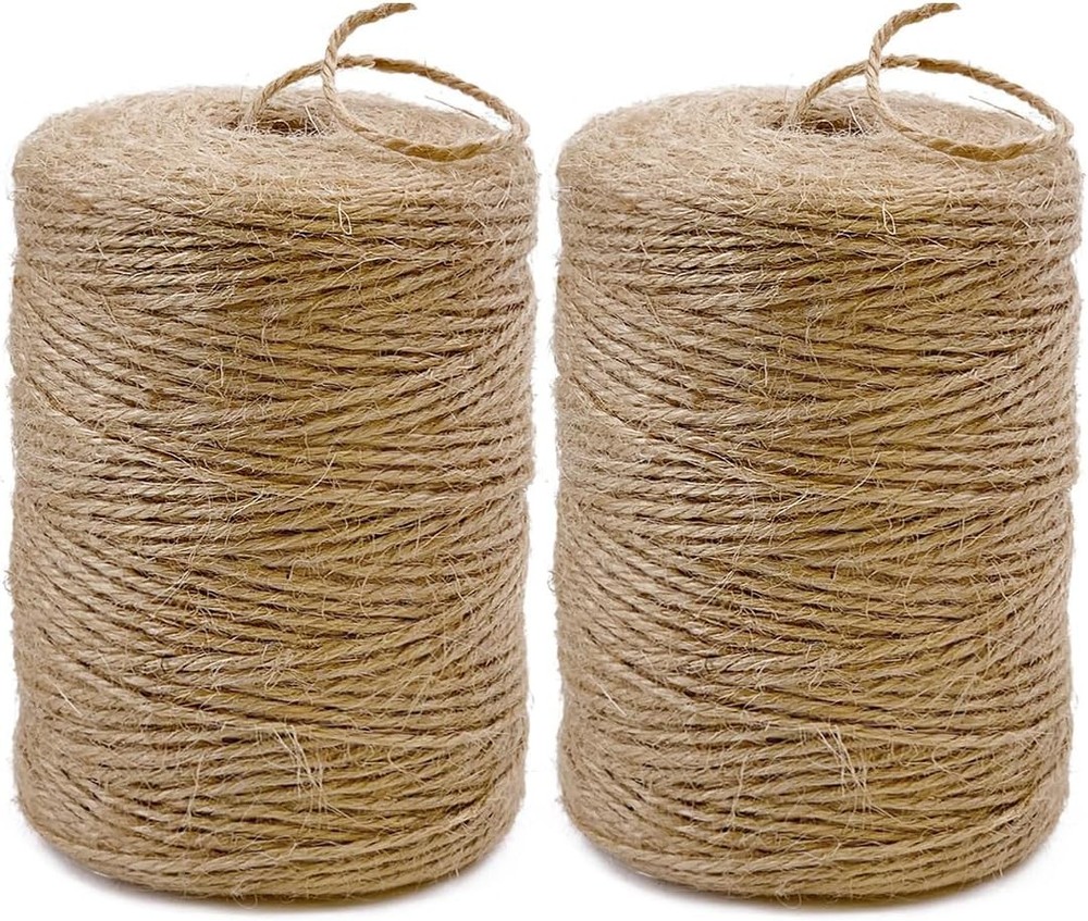 2 Pack 800ft Jute Twine String Brown