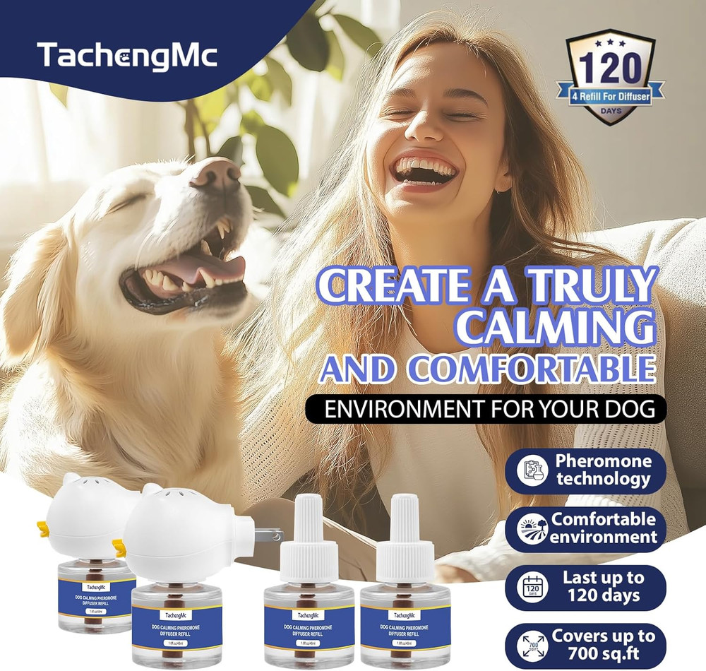 Dog Calming Pheromones Diffuser, 6 in 1 Kit Appeasing Pheromone Diffuser to Calm