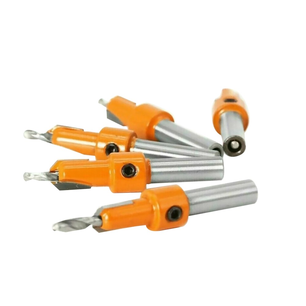 5pcs Countersink Drill Bits with Replaceable Hexagon Handle for Easy Maintenance