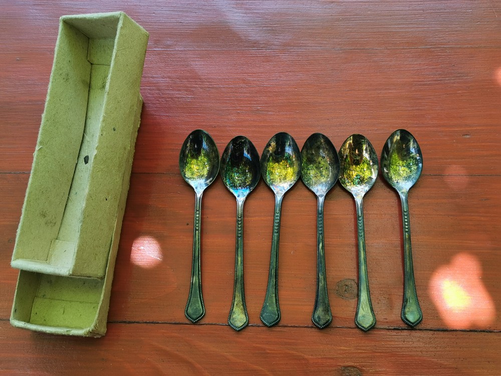Vintage ANTIGUES SILVER SPOONS FOR TEA, COFFEE