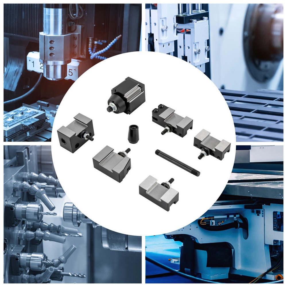 Durable Wedge Type Quick Change Tool Post Set For Mini Lathe Steel Material 6Pcs