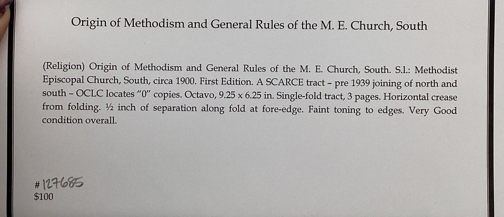 1900s Methodism Origin M. E. Church South Christianity Methodist Episcopal