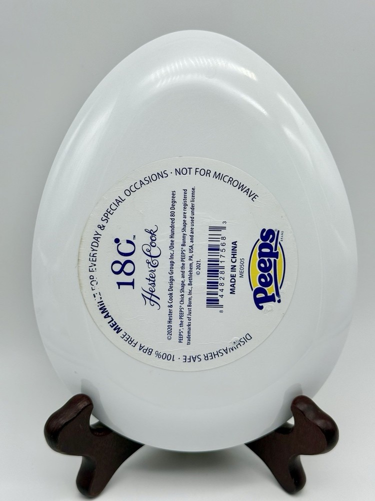 Peeps Easter Egg Shaped Plates Melamine Set of 4