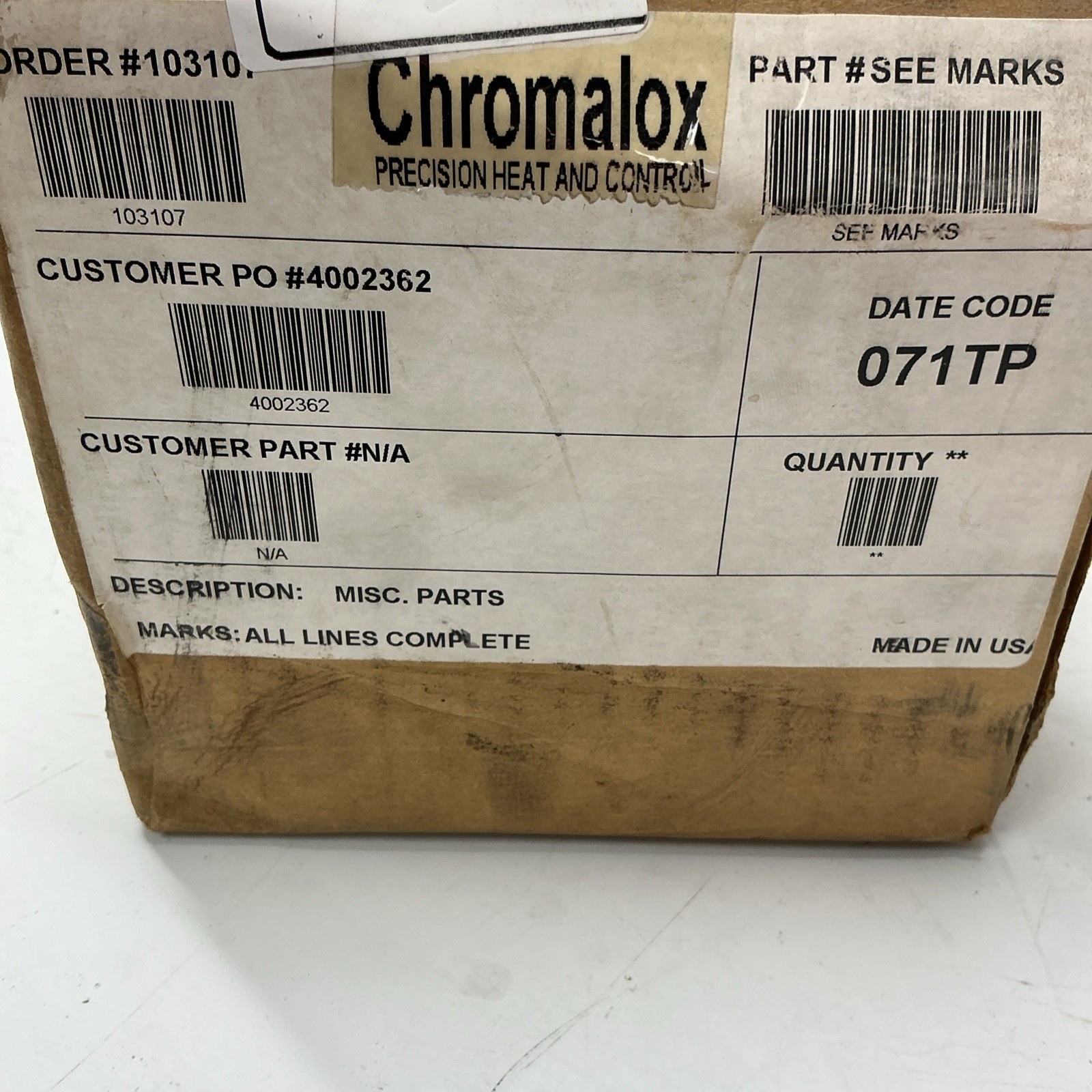 Chromalox 155-554807-519-317SP Flanged Immersion Heater. V-769s