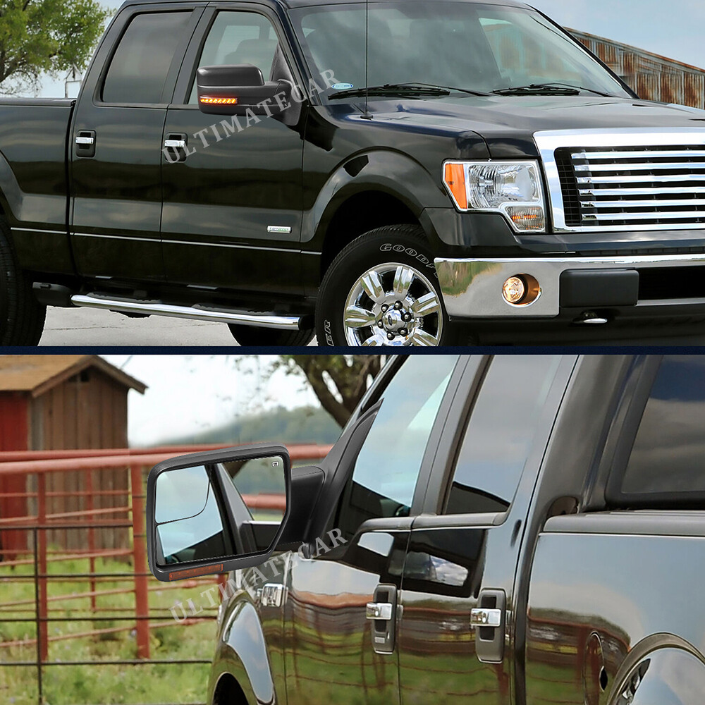 Pair Power Heated Tow Mirrors Dynamic Streamer Signal For 04-14 Ford F150 F-150
