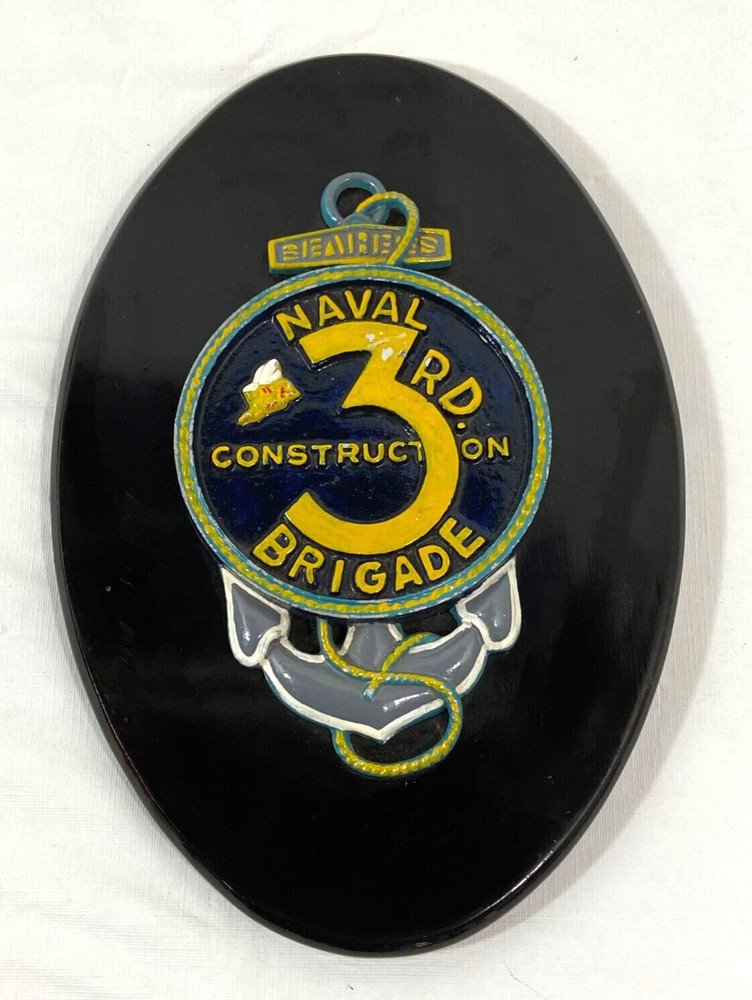 Vintage US Navy Seabee 3rd Construction Brigade Plaque