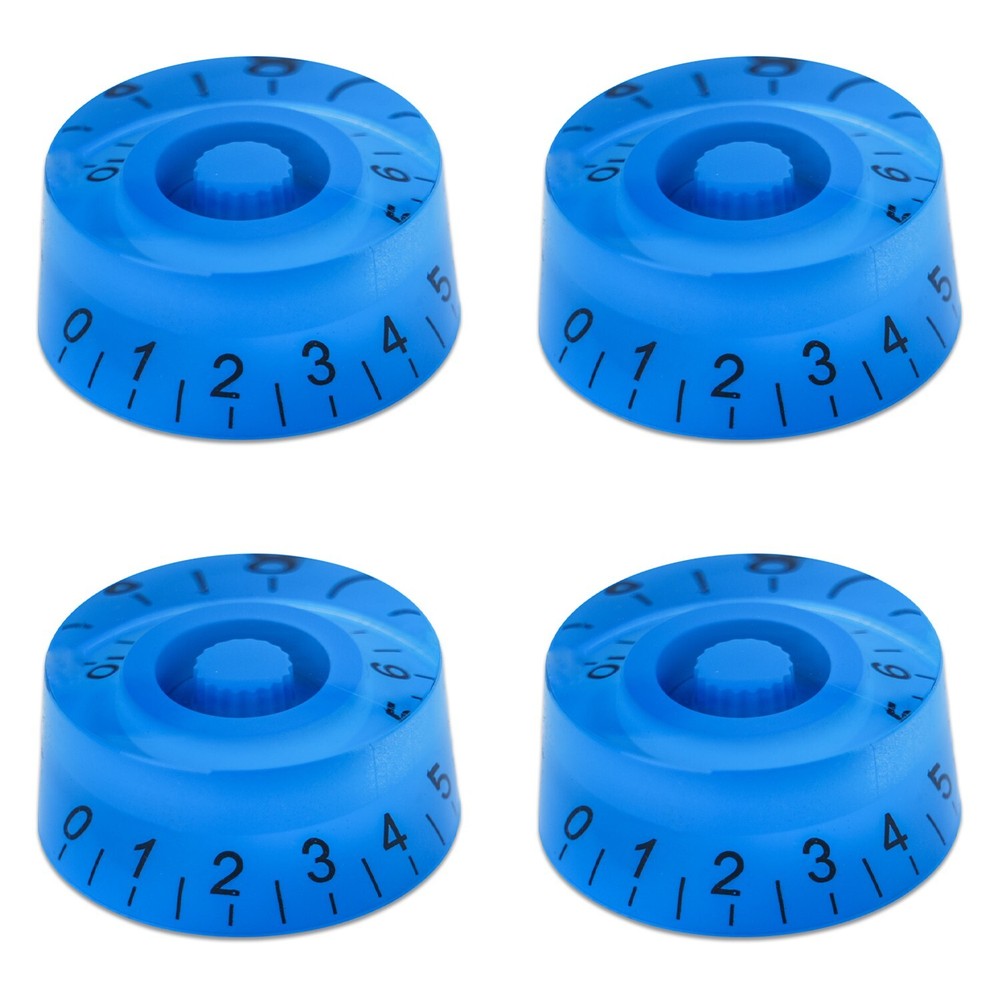 4x Blue Electric Bass Guitar Knobs Speed Volume Control Knobs For LP SG Guitar