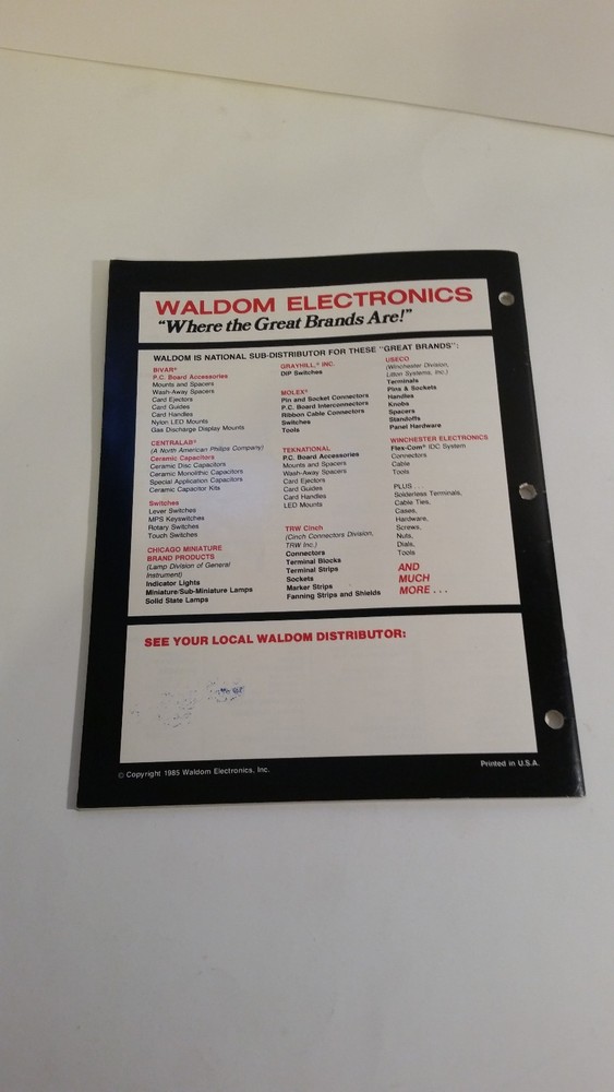 Vintage Waldom Electronics Catalog Manual 1985