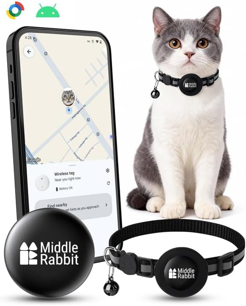 Cat Tracker Android Collar GPS Pet Tracking Tag Cats Android Airtag Alternative